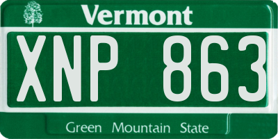VT license plate XNP863