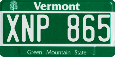 VT license plate XNP865