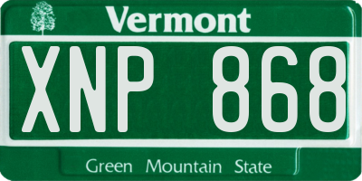 VT license plate XNP868