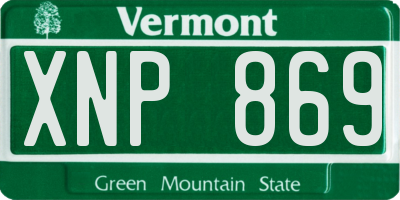 VT license plate XNP869