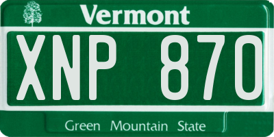 VT license plate XNP870