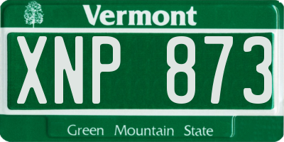 VT license plate XNP873