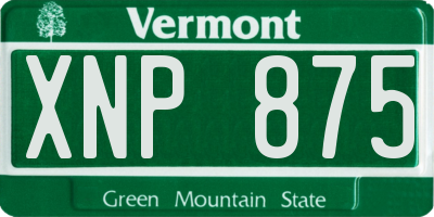 VT license plate XNP875