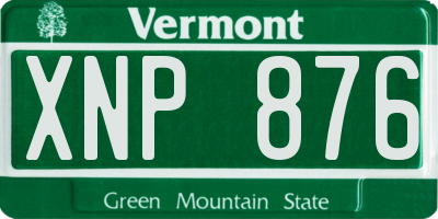 VT license plate XNP876