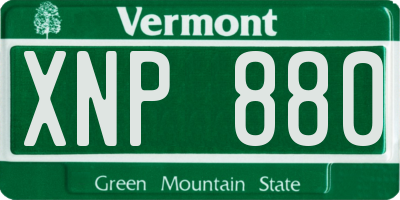 VT license plate XNP880