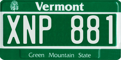 VT license plate XNP881