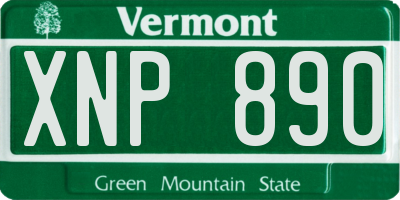 VT license plate XNP890