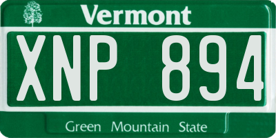 VT license plate XNP894
