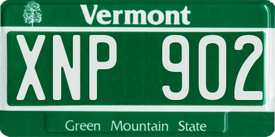 VT license plate XNP902