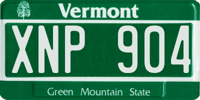 VT license plate XNP904
