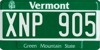 VT license plate XNP905