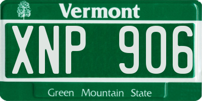VT license plate XNP906