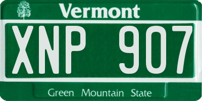 VT license plate XNP907