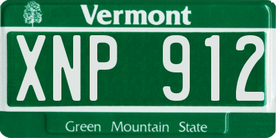 VT license plate XNP912