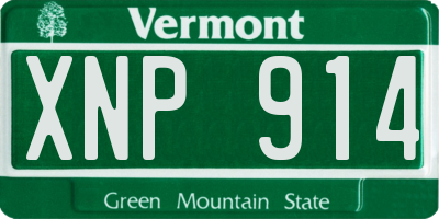 VT license plate XNP914