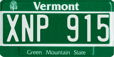 VT license plate XNP915