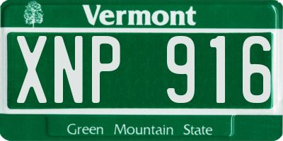 VT license plate XNP916