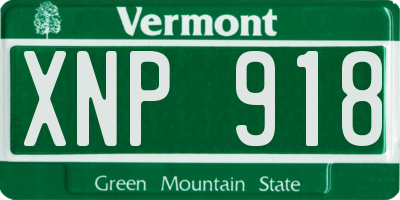 VT license plate XNP918
