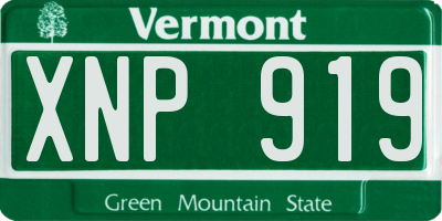 VT license plate XNP919