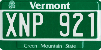 VT license plate XNP921