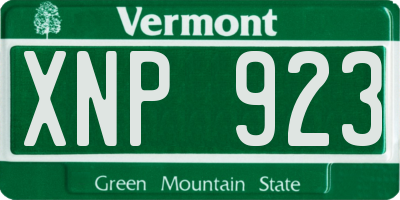 VT license plate XNP923