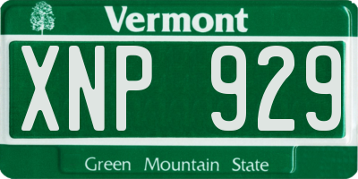 VT license plate XNP929