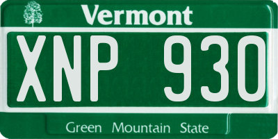 VT license plate XNP930