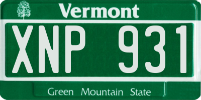 VT license plate XNP931