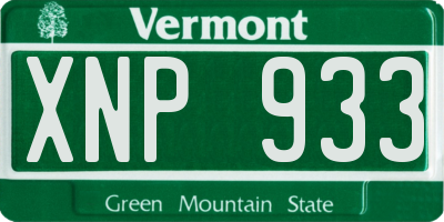 VT license plate XNP933