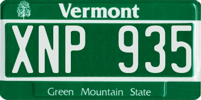 VT license plate XNP935