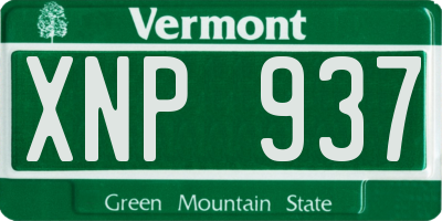 VT license plate XNP937