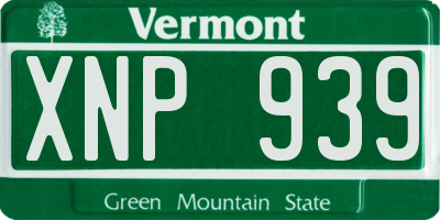 VT license plate XNP939