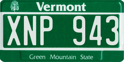 VT license plate XNP943