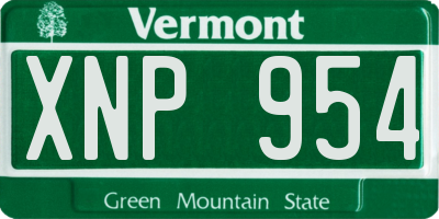 VT license plate XNP954