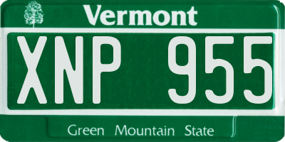 VT license plate XNP955