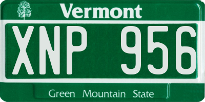 VT license plate XNP956