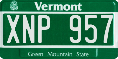 VT license plate XNP957