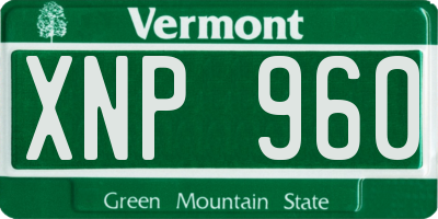 VT license plate XNP960