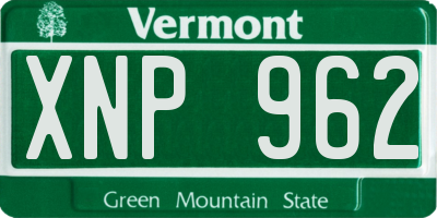 VT license plate XNP962