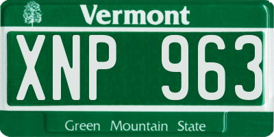 VT license plate XNP963