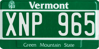 VT license plate XNP965