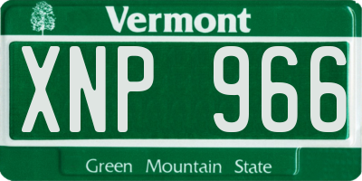VT license plate XNP966