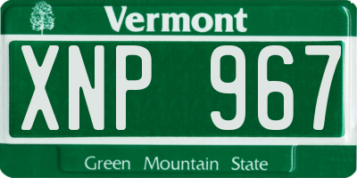 VT license plate XNP967