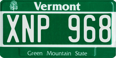 VT license plate XNP968