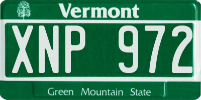 VT license plate XNP972