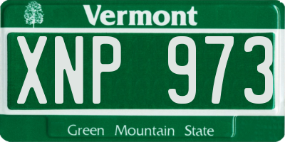 VT license plate XNP973