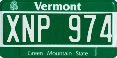VT license plate XNP974