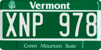 VT license plate XNP978