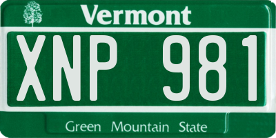 VT license plate XNP981