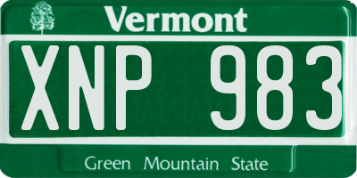 VT license plate XNP983